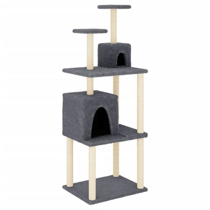 Cat furniture with sisal scratching posts 167 cm dark gray