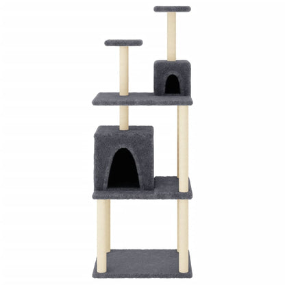Cat furniture with sisal scratching posts 167 cm dark gray