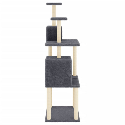 Cat furniture with sisal scratching posts 167 cm dark gray