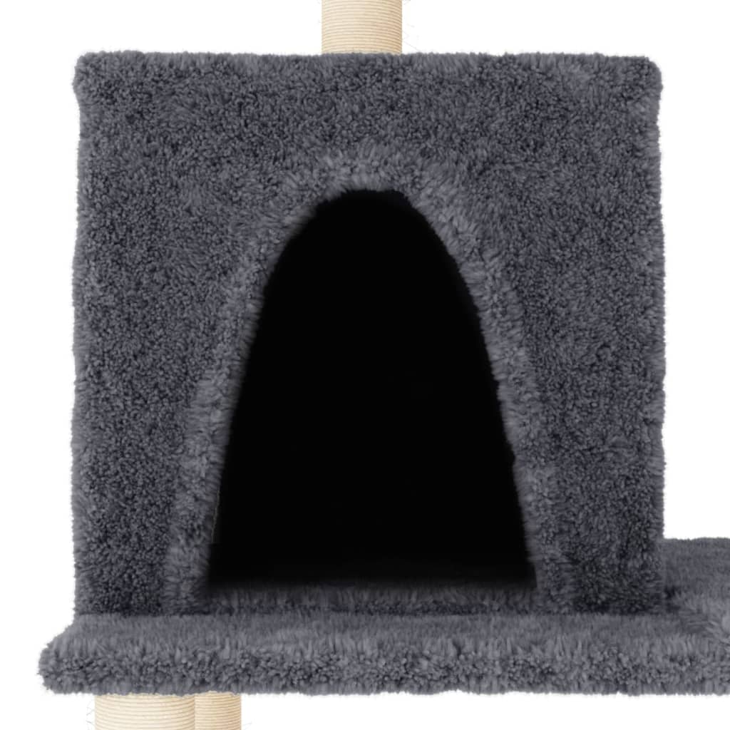Cat furniture with sisal scratching posts 167 cm dark gray