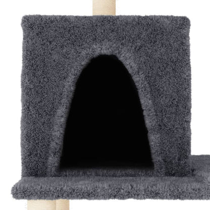 Cat furniture with sisal scratching posts 167 cm dark gray