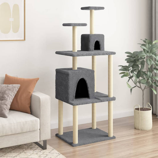 Cat furniture with sisal scratching posts 167 cm dark gray