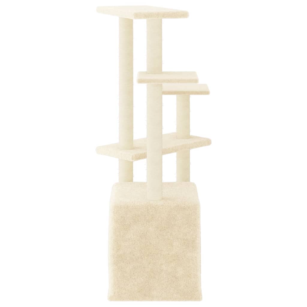 Cat furniture with sisal scratching posts 107.5 cm cream-colored