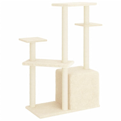 Cat furniture with sisal scratching posts 107.5 cm cream-colored