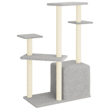 Cat furniture with sisal scratching posts 107.5 cm light gray