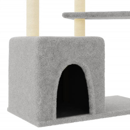Cat furniture with sisal scratching posts 107.5 cm light gray