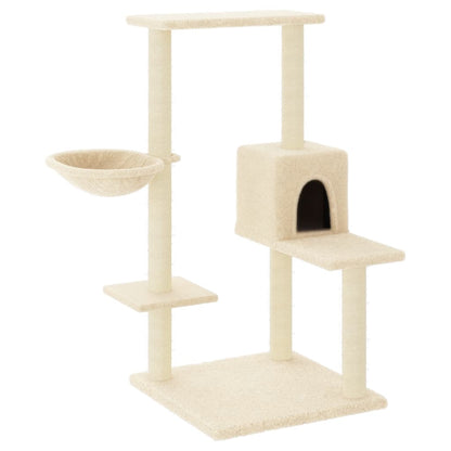 Cat furniture with sisal scratching posts 95 cm cream-colored
