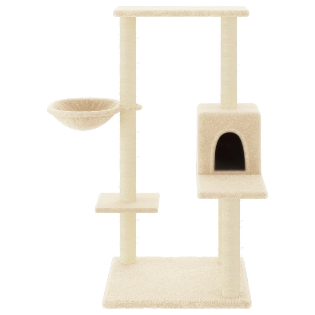 Cat furniture with sisal scratching posts 95 cm cream-colored