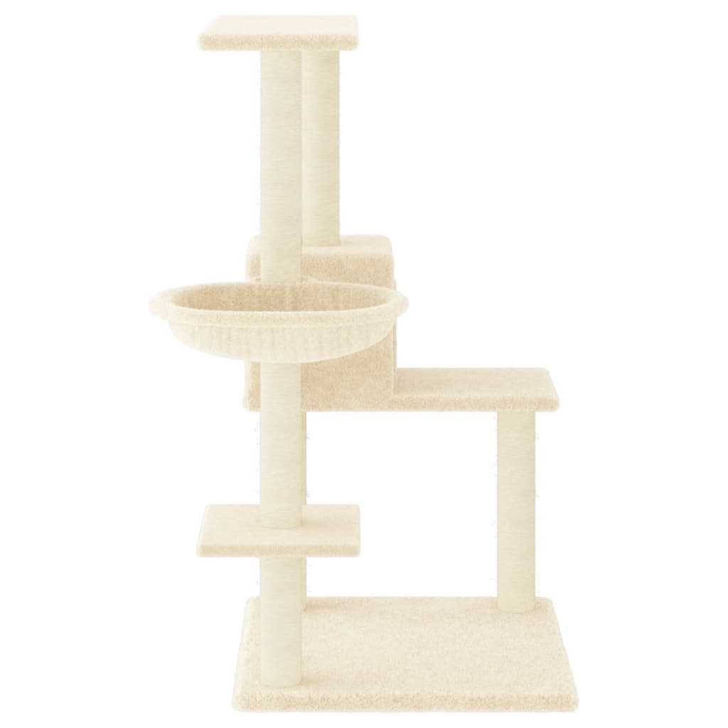 Cat furniture with sisal scratching posts 95 cm cream-colored