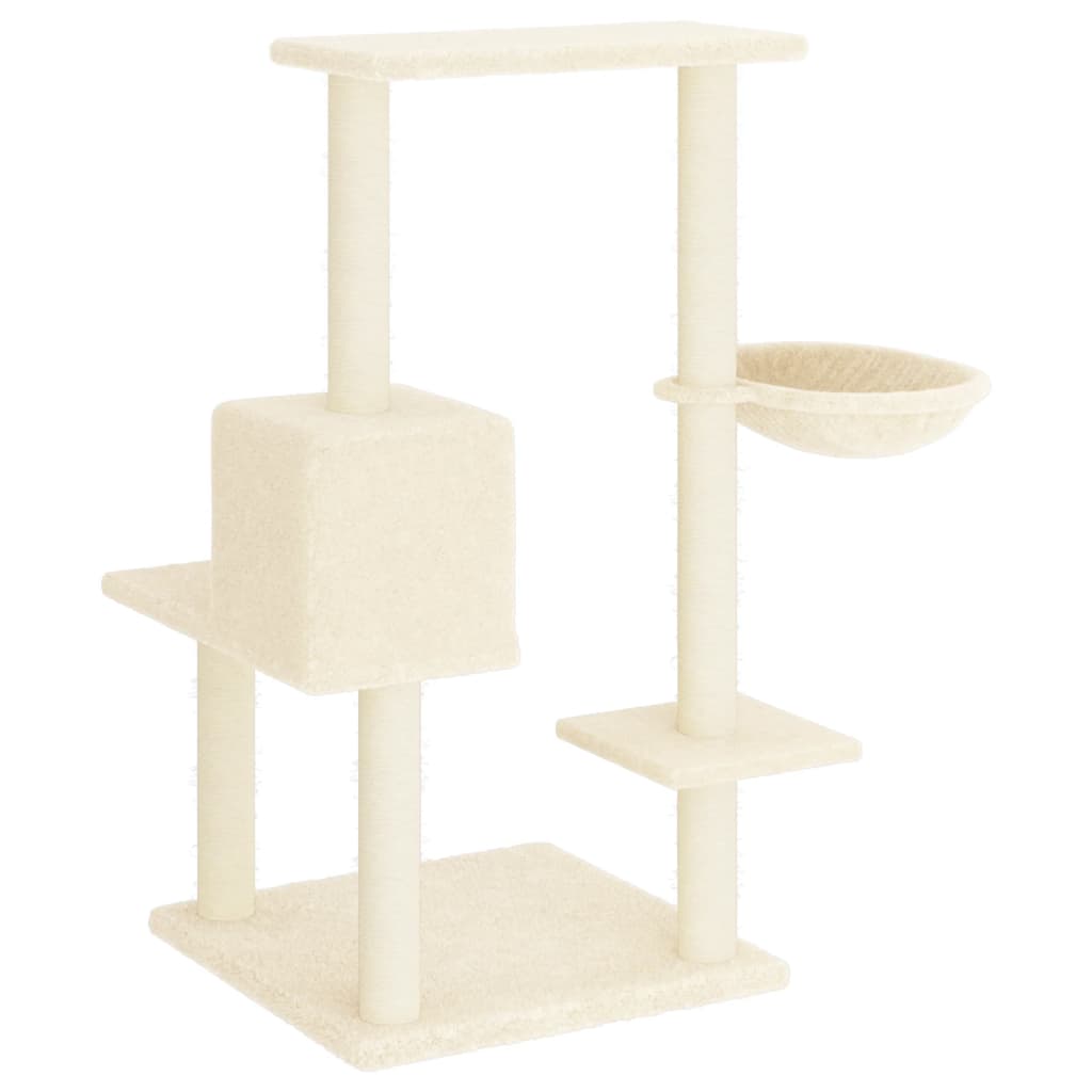 Cat furniture with sisal scratching posts 95 cm cream-colored