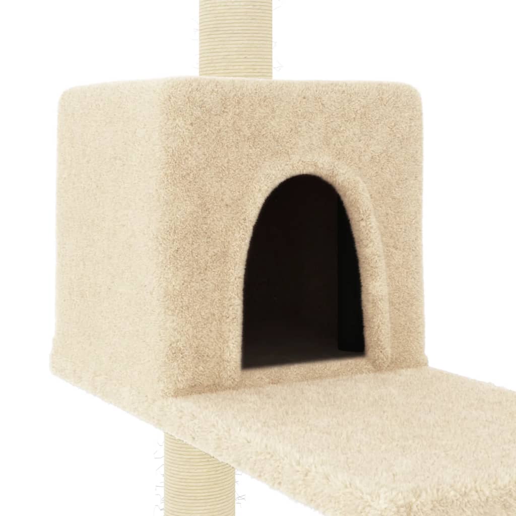 Cat furniture with sisal scratching posts 95 cm cream-colored