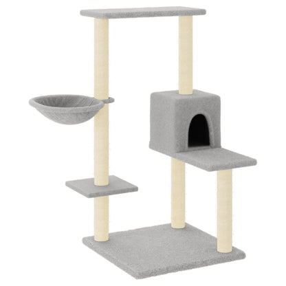 Cat furniture with sisal scratching posts 95 cm light gray