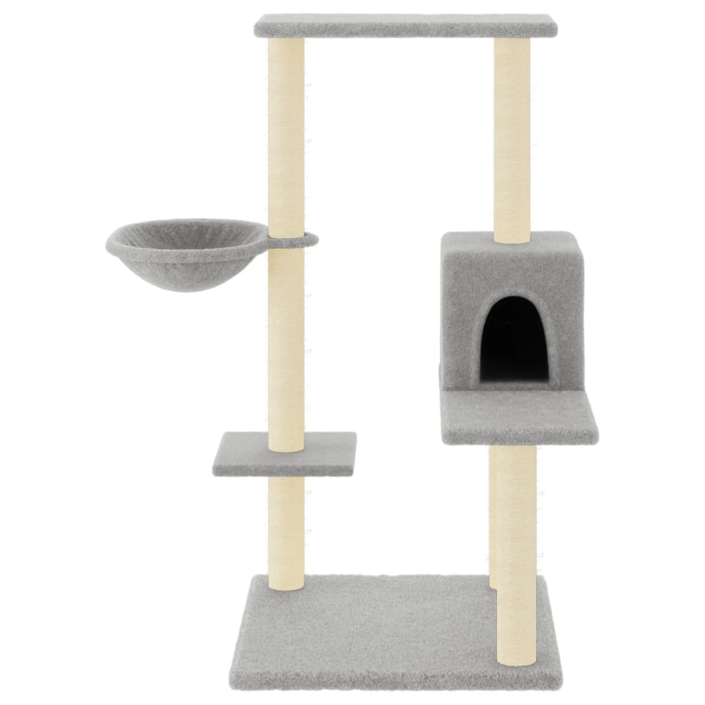 Cat furniture with sisal scratching posts 95 cm light gray