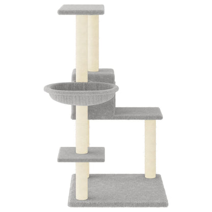 Cat furniture with sisal scratching posts 95 cm light gray
