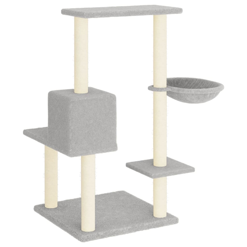 Cat furniture with sisal scratching posts 95 cm light gray