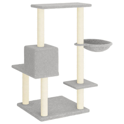 Cat furniture with sisal scratching posts 95 cm light gray