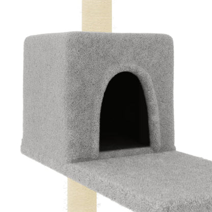 Cat furniture with sisal scratching posts 95 cm light gray