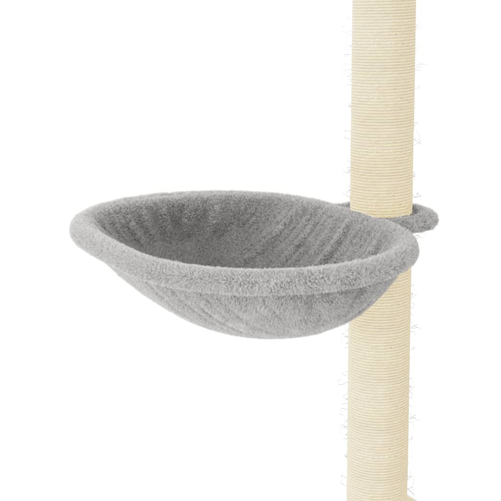 Cat furniture with sisal scratching posts 95 cm light gray