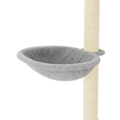 Cat furniture with sisal scratching posts 95 cm light gray