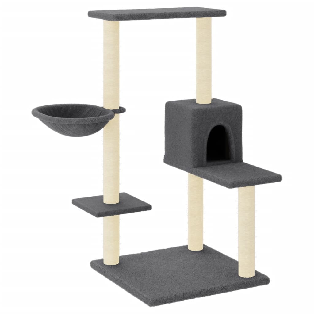 Cat furniture with sisal scratching posts 95 cm dark gray