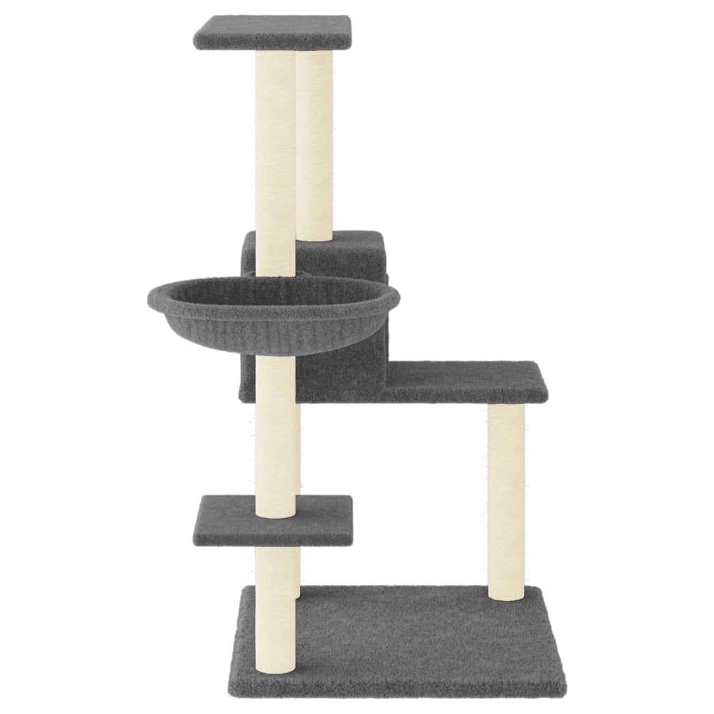 Cat furniture with sisal scratching posts 95 cm dark gray