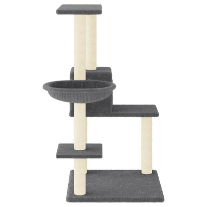 Cat furniture with sisal scratching posts 95 cm dark gray