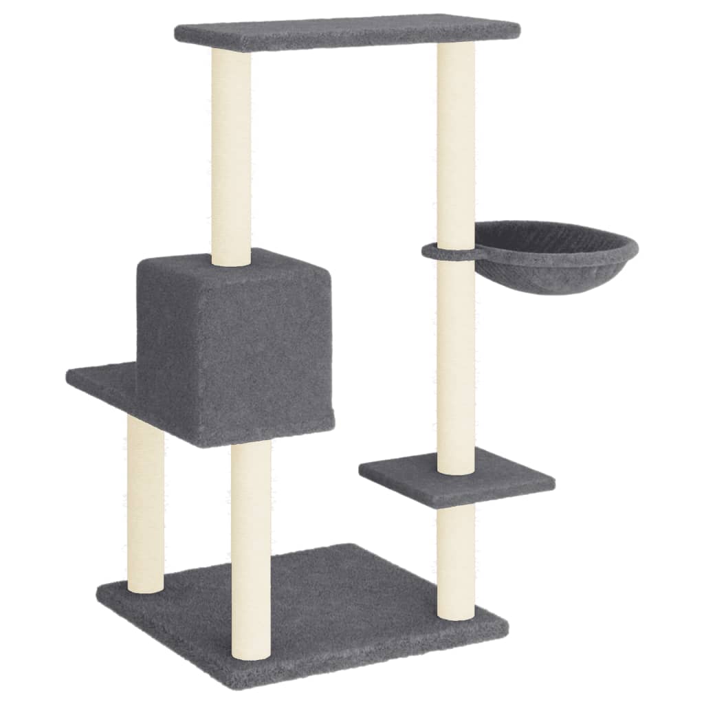 Cat furniture with sisal scratching posts 95 cm dark gray