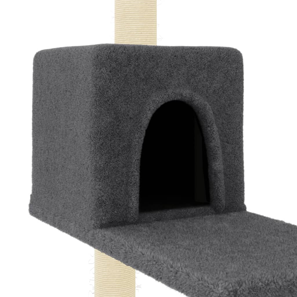 Cat furniture with sisal scratching posts 95 cm dark gray