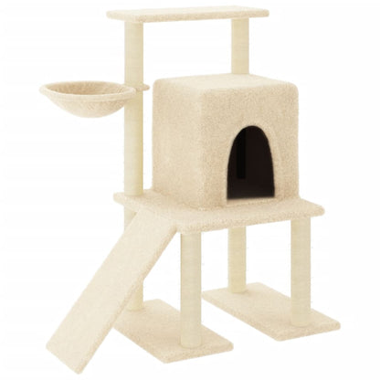 Cat furniture with sisal scratching posts 96.5 cm cream-colored