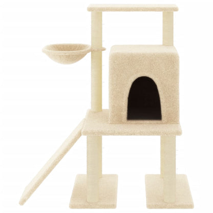 Cat furniture with sisal scratching posts 96.5 cm cream-colored
