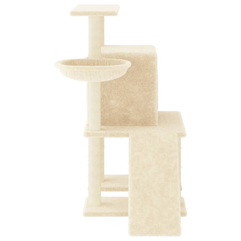 Cat furniture with sisal scratching posts 96.5 cm cream-colored