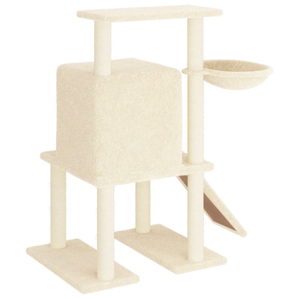 Cat furniture with sisal scratching posts 96.5 cm cream-colored