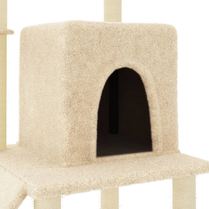 Cat furniture with sisal scratching posts 96.5 cm cream-colored