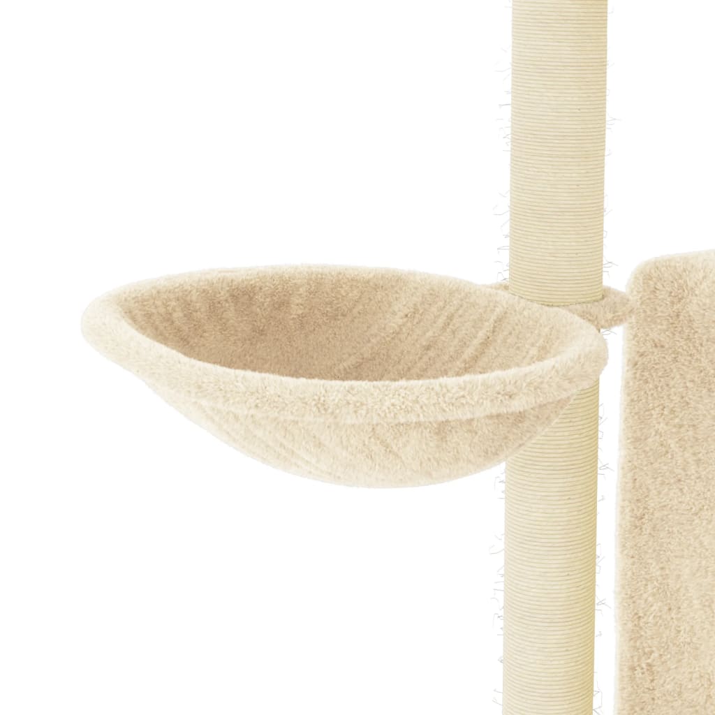Cat furniture with sisal scratching posts 96.5 cm cream-colored