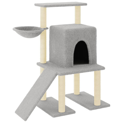 Cat furniture with sisal scratching posts 96.5 cm light gray
