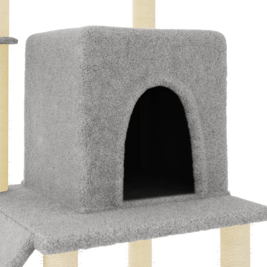 Cat furniture with sisal scratching posts 96.5 cm light gray