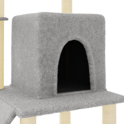 Cat furniture with sisal scratching posts 96.5 cm light gray