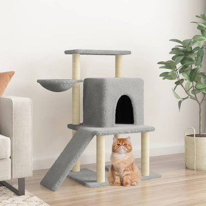 Cat furniture with sisal scratching posts 96.5 cm light gray