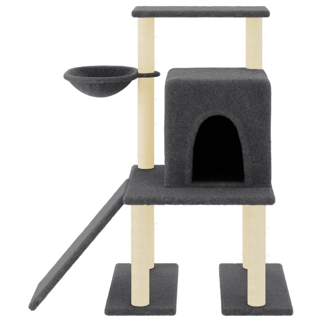 Cat furniture with sisal scratching posts 96.5 cm dark gray