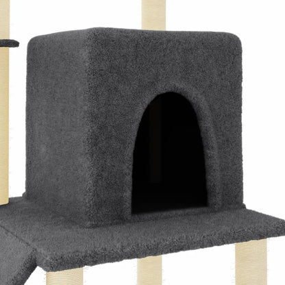 Cat furniture with sisal scratching posts 96.5 cm dark gray