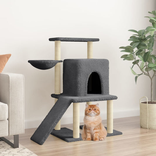 Cat furniture with sisal scratching posts 96.5 cm dark gray