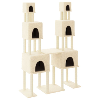 Cat furniture with sisal scratching posts 199 cm cream-colored
