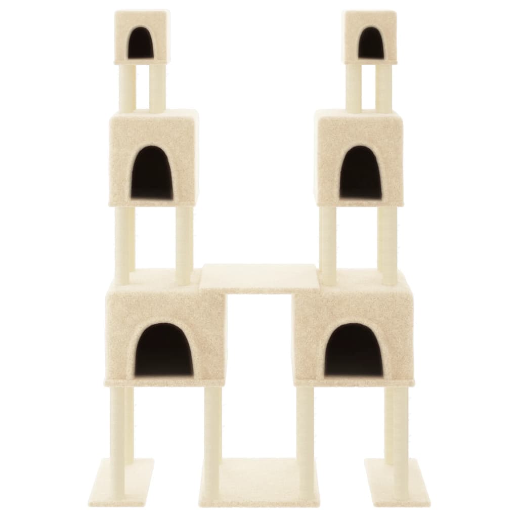 Cat furniture with sisal scratching posts 199 cm cream-colored