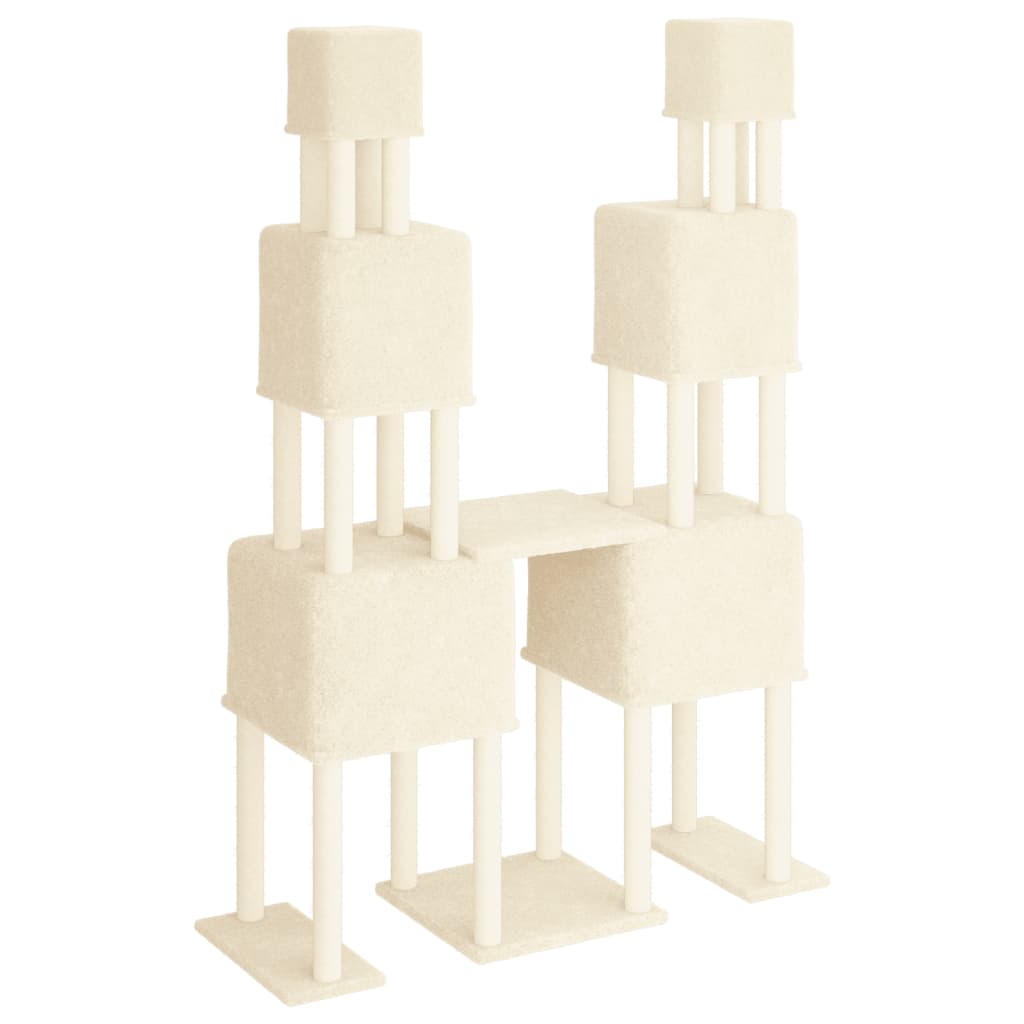 Cat furniture with sisal scratching posts 199 cm cream-colored