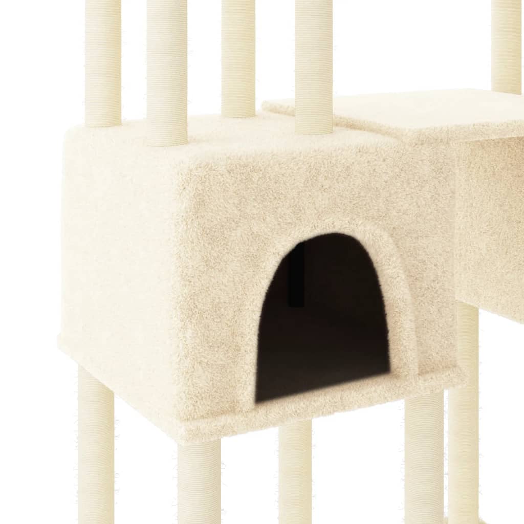 Cat furniture with sisal scratching posts 199 cm cream-colored