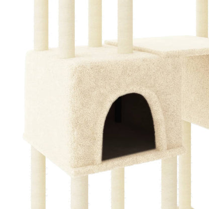 Cat furniture with sisal scratching posts 199 cm cream-colored
