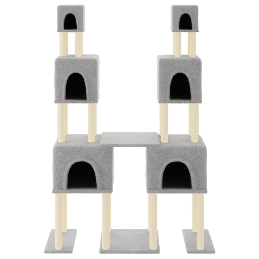 Cat furniture with sisal scratching posts 199 cm light gray