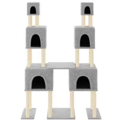 Cat furniture with sisal scratching posts 199 cm light gray