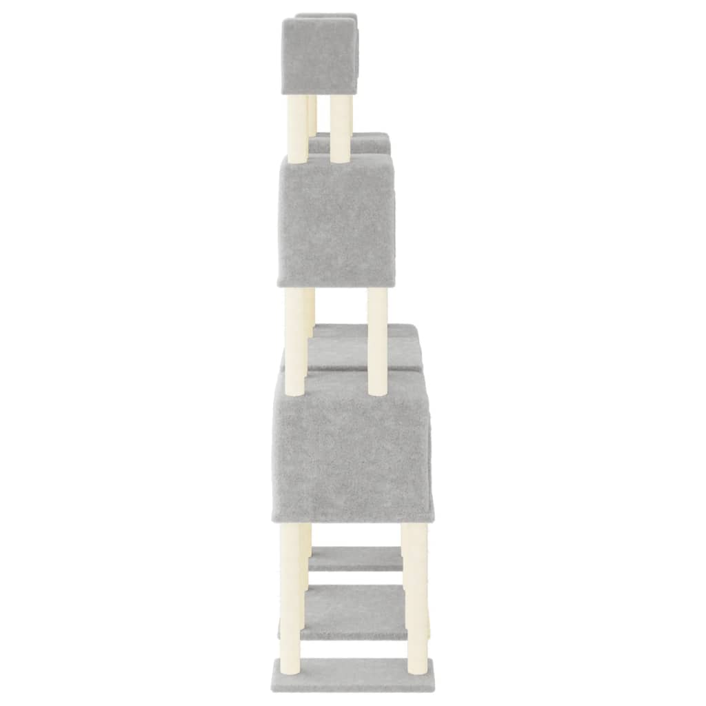 Cat furniture with sisal scratching posts 199 cm light gray