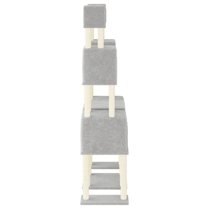 Cat furniture with sisal scratching posts 199 cm light gray